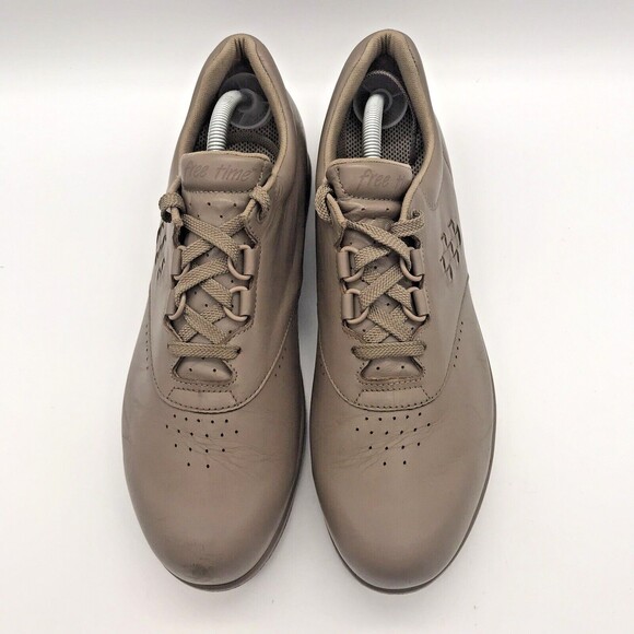 SAS Free Time Taupe Leather Women's 11.5N Shoes Comfy Lace Up Walking Sneakers - Picture 5 of 11